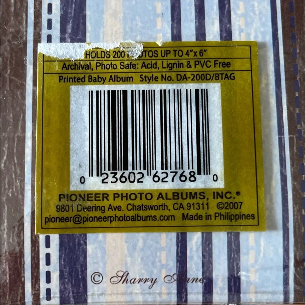 Vintage Blue Striped Baby Photo Album By Pioneer